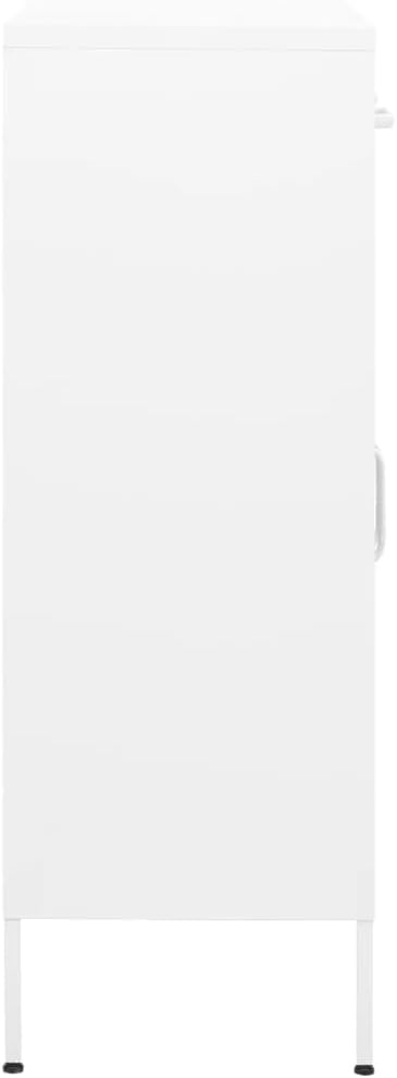 Steel Storage Cabinet White 31.5"x13.8"x40" with 3 Section Drawers for DVDs Multimedia Appliances Books and Small Items, Sturdy Ample Space Organization Unit