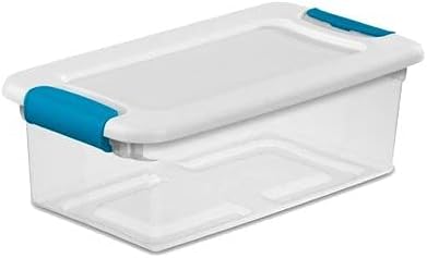 Sterilite 12-Pack Latching Box, Under Bed Storage Bins with Lids, Clear Plastic, 6 Quart - Heavy-Duty Organizing Containers for Closet, Bathroom, and Office