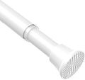 1 Pack Spring Tension Curtain Rods 31-62 Inches, Spring Loaded Curtain Rods No Drilling, Adjustable Expandable Tension Rod for Window Doorway Kitchen Curtain Bedroom Closet, White