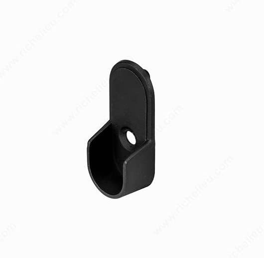 Oval Closet Rod with End Supports (MATTE BLACK - 36 inch)
