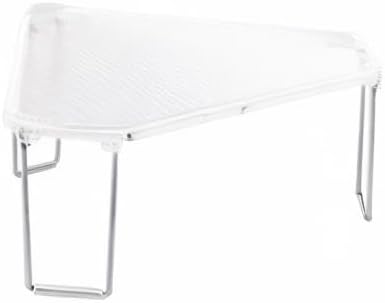 mDesign Plastic/Steel Freestanding Foldable Corner Stackable Organizer Shelf for Kitchen, Counter, Pantry, Cabinet Storage, Holds Plates, Dishes, Ligne Collection, Clear