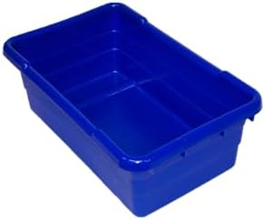 ULTRASOURCE Food Approved Bus Totes/Meat Lug (4 Totes and Matching Lids, Blue)