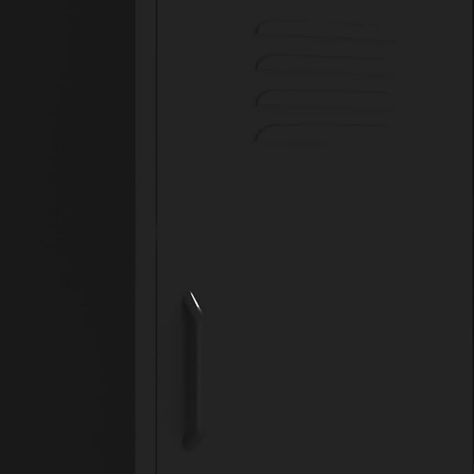 Modern Steel Storage Cabinet with Adjustable Shelves, Spacious Matte Black Design for Living Room or Bedroom Organization, Durable Metal Build for Multimedia and Books