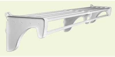 EZ Shelf- Closet Shelf with Hanging Rod - 42.5” to 75" Expandable, White, Closet Shelves – Strong, Holds 200 lbs – Easy Install – Backwall (Floating) with 2 End Brackets, Alternative to Wire Shelving
