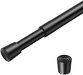 1 Pack Spring Loaded Tension Rod 48-59" Adjustable Curtain Rods No Drill Extendable Spring Rod Tension Curtain Rods For Window Kitchen Shelves Rv Refrigerator And Small Spaces,Black