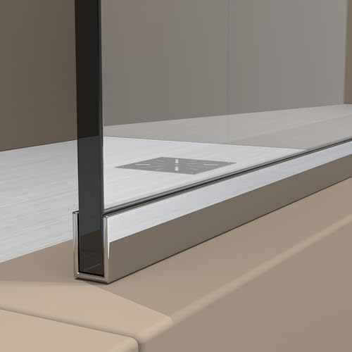 Royalty Fixed Shower Screen - 30" x 60" Frameless 3/8" Clear Tempered Glass Panel with Hardware - Easy Clean Smart Guard Coating - Minimalist Modern Design for Bathroom - Chrome