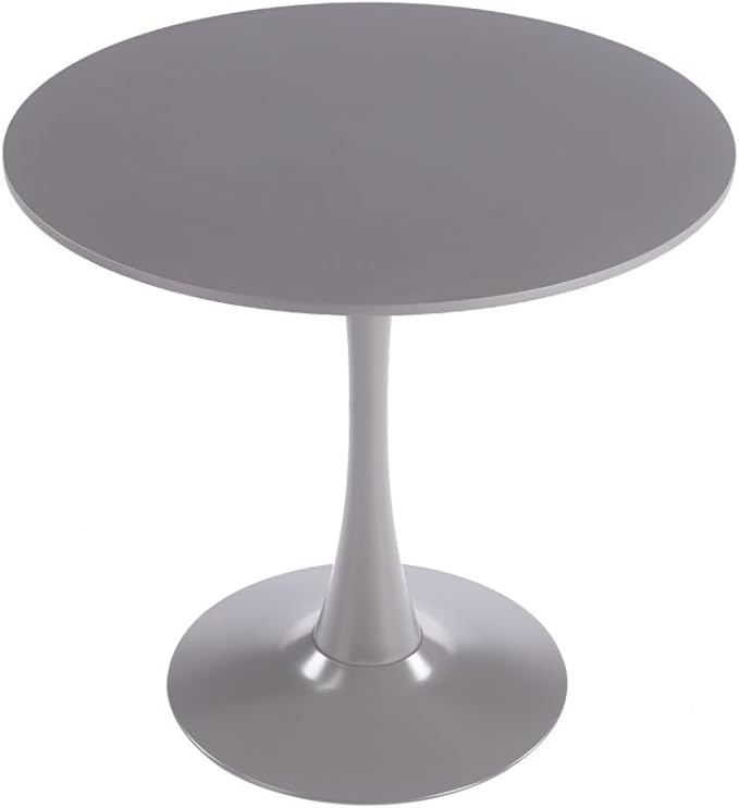 31.5 Inch Round Coffee Table with Storage Grey Top Modern Lift Top Tulip Table for Living Room Mid Century Design Home Decor