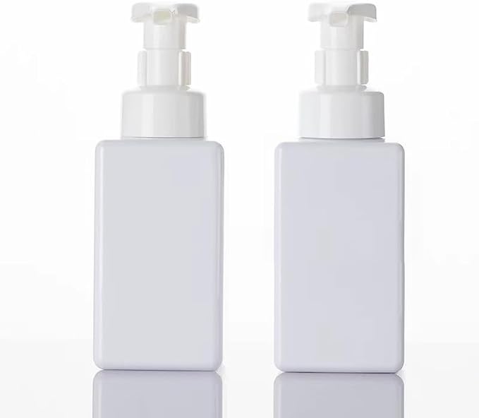 2 PCS-Foaming Soap Dispenser, Hand Soap Dispenser, Refillable Foam Liquid Hand Soap Empty Plastic Pump Bottle Container for Bathroom Vanities, Kitchen Sink, Hospital, Clinic（17 oz ） (White)