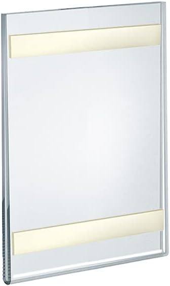 Azar Displays 122027 Self Adhesive Clear Acrylic Wall Sign Holder Frame 5" W x 7" H Portrait/Vertical, 10-Pack