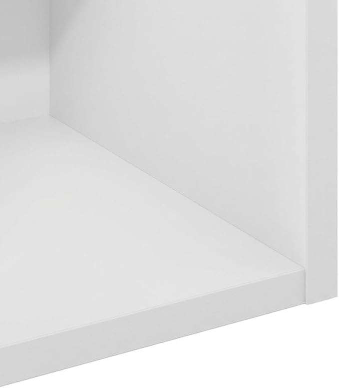 Furnifact White Bookcase with Durable Wooden Construction, Space-Saving Design, Versatile Storage Solution, Stylish and Lightweight for Home or Office