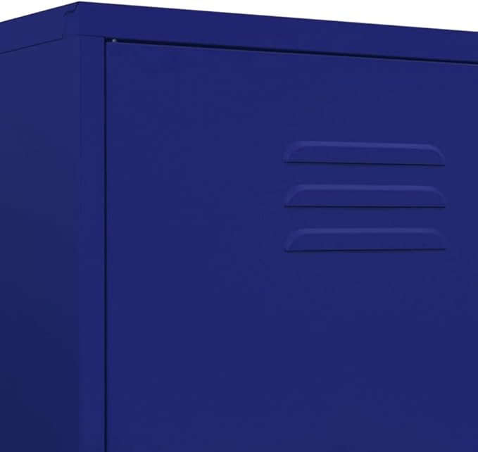 Metal Wardrobe Storage Cabinet,Employees Locker Wardrobe Industrial Steel Storage Cabinet with Hanging Rod, 4 Adjustable Shelves for Office, Garage, Home 35.4"x19.7"x70.9" Navy Blue -AA