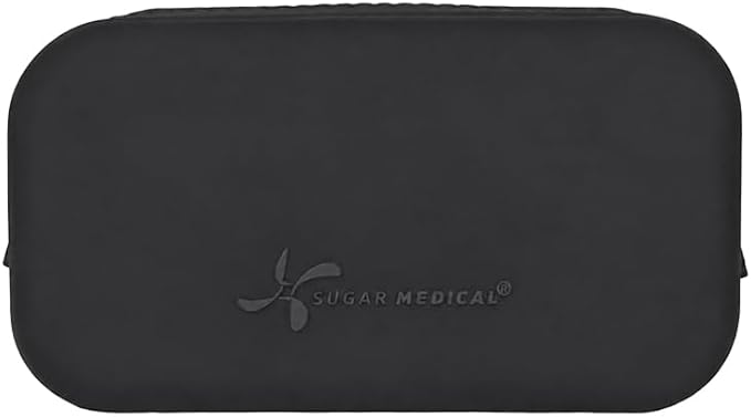 Sugar Medical Tandem Travel Case for t:Slim X2 & Mobi Pump Supplies, Silicone Diabetes Organizer with Compartments for Infusion Sets, Cartridges & Insulin Vial (Black) | Silicone Organizer, Compact Design, Infusion Set Storage, Cartridge Compartments, ...