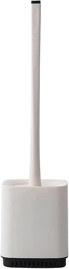 Toilet Brush 2 Pc Toilet Brush Long Handle Soft Rubber Toilet Cleaning Brush with Base Bathroom Cleaning Tool Home Bathtub Accessories Sets Bathroom Toilet Brush Holder (White) (White)