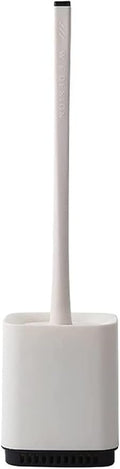 Toilet Brush 2 Pc Toilet Brush Long Handle Soft Rubber Toilet Cleaning Brush with Base Bathroom Cleaning Tool Home Bathtub Accessories Sets Bathroom Toilet Brush Holder (White) (White)