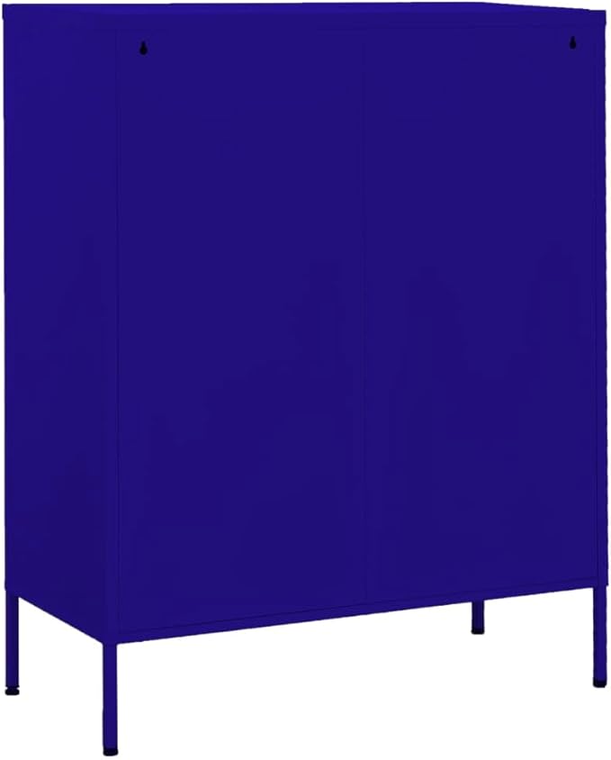 Navy Blue Steel Storage Cabinet with 79.3 Gallon Capacity, Adjustable Shelves and Sliding Doors for Home Office Organization, Modern Furniture for Living Room Storage
