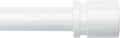 Byondeth Curtain Rods for Windows 16 to 48 or 60 Inches Max Adjustable Length 1 Inch Diameter Window Curtain Rod with Aluminium End Cap, White