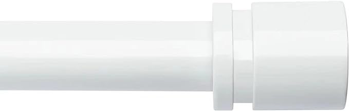 Byondeth Curtain Rods for Windows 16 to 240 Inches Adjustable Length 1 Inch Diameter Window Curtain Rod with Aluminium End Cap, White