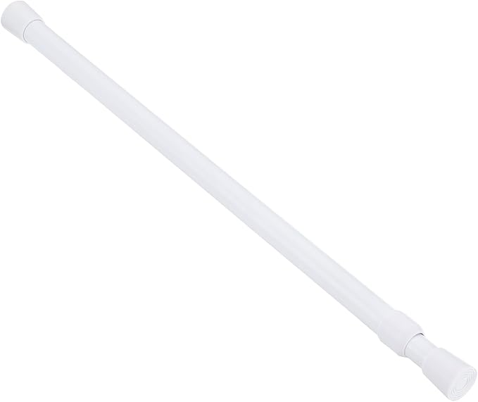 uxcell Tension Curtain Rod, Adjustable 24 to 43 inches, 0.75" Dia White Spring Tension Rod No Drilling Expandable Tension Rod for Doorway, Kitchen