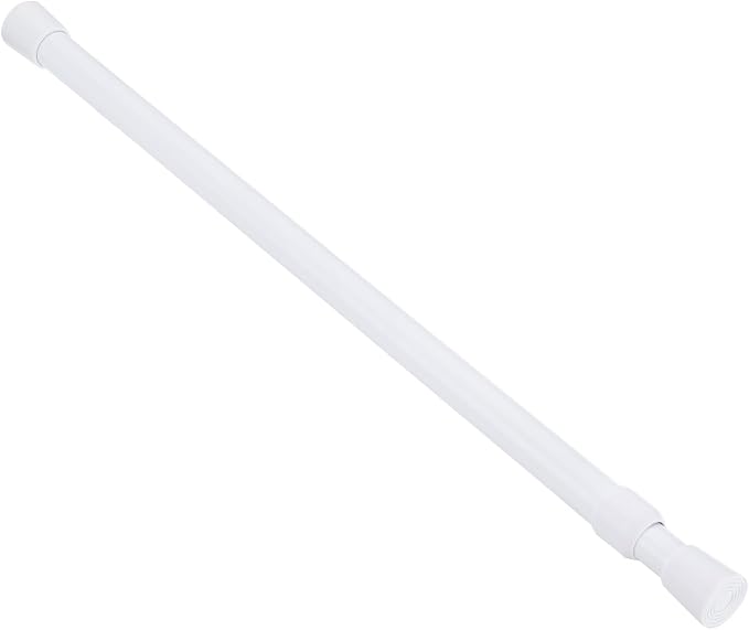 uxcell Tension Curtain Rod, Adjustable 32 to 59 inches, 0.75" Dia White Spring Tension Rod No Drilling Expandable Tension Rod for Doorway, Kitchen