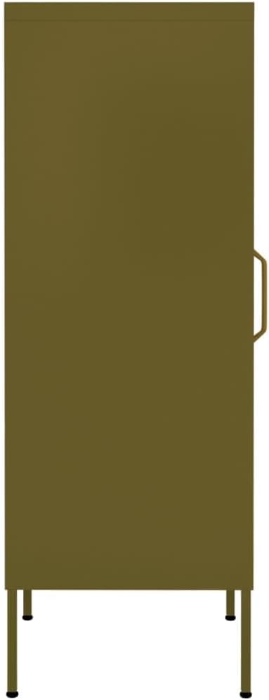 Olive Green Steel Medium Storage Cabinet with Adjustable Shelves and Durable Powder-Coated Construction for Living Room and Bedroom Organization