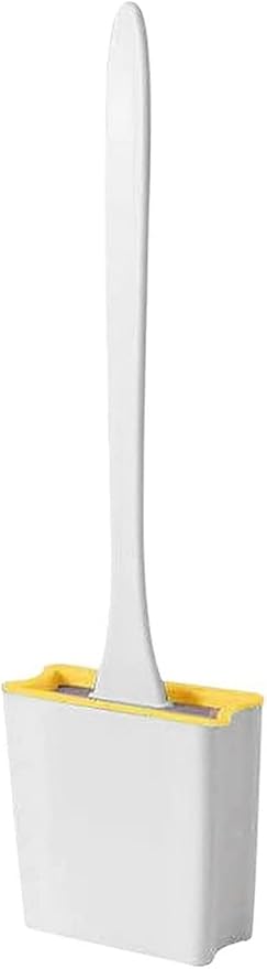 Toilet Brush 2pc No Dead Ends to Wash Toilet Brush Plastic Hanging Type The Toilet Silicone Convenient Home Brush Cleaning Supplies Bathroom Toilet Brush Holder (Green) (White)