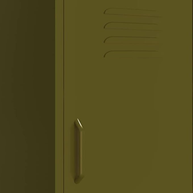 Olive Green Steel Medium Storage Cabinet with Adjustable Shelves and Durable Powder-Coated Construction for Living Room and Bedroom Organization