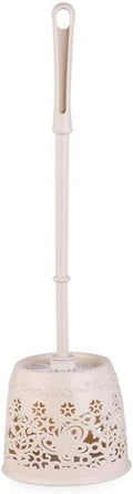 Toilet Brush Holder Toilet Bowl Brush Plastic Home Toilet Brush Holder Stand Guard Set Bathroom Cleaning Tools Cleaning Brush Long Handle Toilet Brush Toilet Brush Toilet Brush with Holder (Beige)