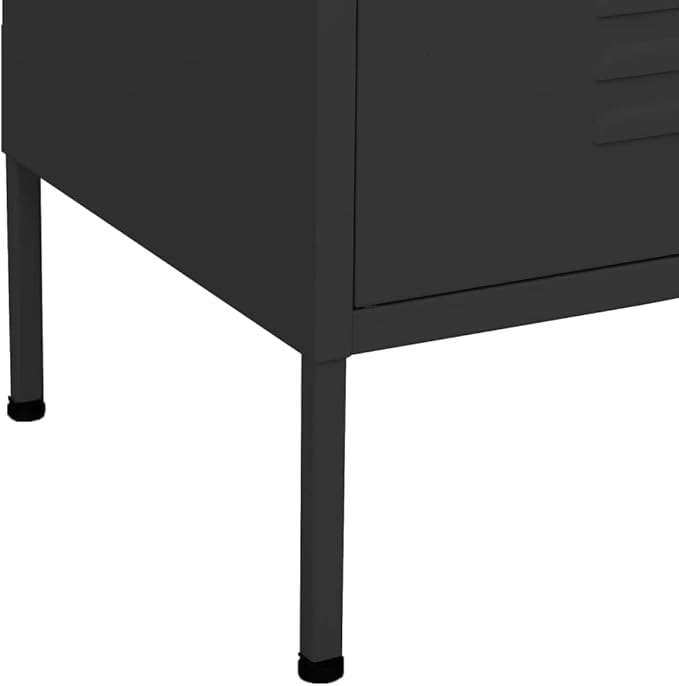 Anthracite Steel Storage Cabinet with Two Doors and Two Drawers, Adjustable Shelf, Ball-Bearing Runners, Levelers for Stability, Modern Design for Home Office Organization