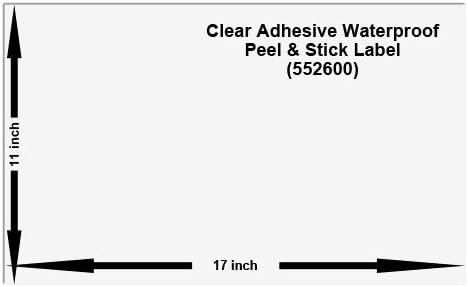 11x17 Waterproof Peel and Stick Labels, Pack of 10, White (552680)