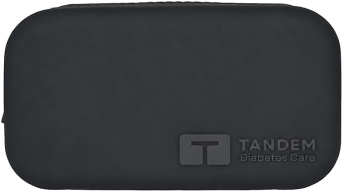 Sugar Medical Tandem Travel Case for t:Slim X2 & Mobi Pump Supplies, Silicone Diabetes Organizer with Compartments for Infusion Sets, Cartridges & Insulin Vial (Black) | Silicone Organizer, Compact Design, Infusion Set Storage, Cartridge Compartments, ...