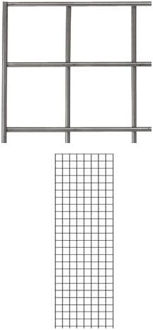 SSWBasics Boutique Raw Steel 2 x 6 inch Wire Grid Panel - Spaced 3" on Center, Grid Wall Panels - Raw Steel Finish, Sturdy Wire Grid Panel for Retail Display or Home Storage - Multipurpose Gridwall