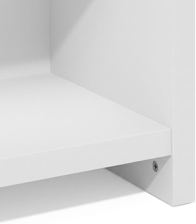 Furnifact White Bookcase with Modern Design, Sturdy Wood Construction, Stylish and Functional Storage Solution for Home Office or Living Room