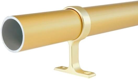 6-Case Pack 8 Feet Long Round 1-5/16" Diameter Wardrobe Closet Tubing Rods Application Clothes Hanging - 96 Inch Length Matte Brass