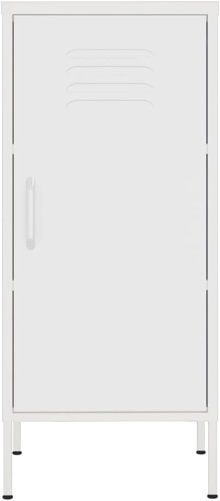 White Steel Storage Cabinet with Adjustable Shelves, Modern Minimalist Design for Home Organization and Display, 4-Piece Set for Living Room or Bedroom