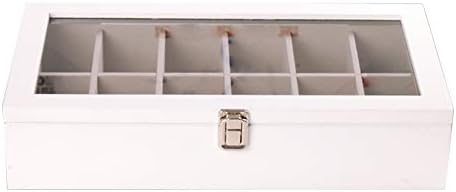 Solid Wood Storage Box with 12 Compartments & Glass Sunroof - Versatile Organizer for Home, Office, Crafts & Toys - Stylish, Durable & Space-Saving Solution