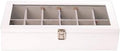 Large Solid Wood Storage Box with 12 Compartments and Glass Lid - Multi-Functional Organizer for Home, Office, Crafts, and Toys