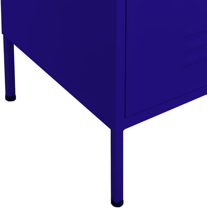 Navy Blue Steel Storage Cabinet with 79.3 Gallon Capacity, Adjustable Shelves and Sliding Doors for Home Office Organization, Modern Furniture for Living Room Storage