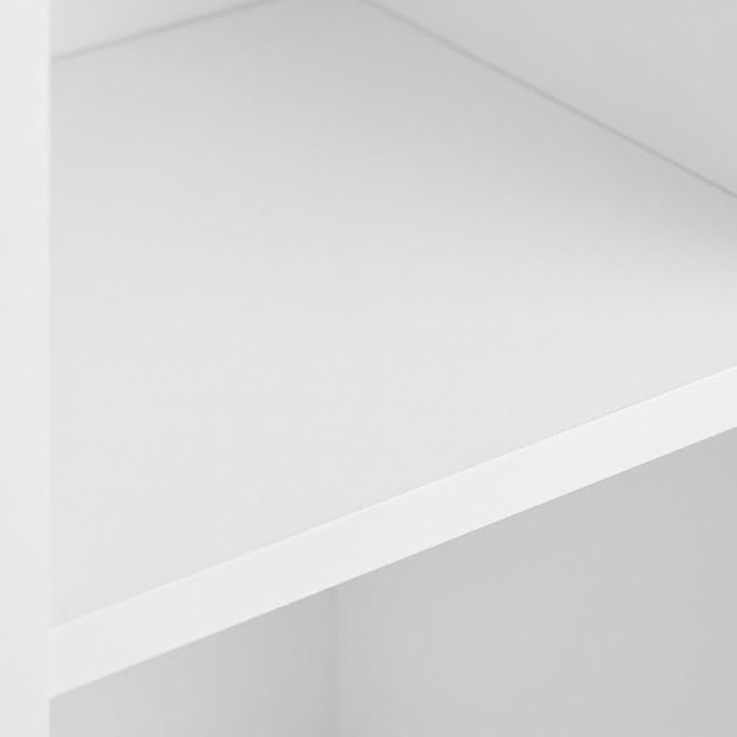 Furnifact White Bookcase with Durable Wooden Construction, Space-Saving Design, Versatile Storage Solution, Stylish and Lightweight for Home or Office