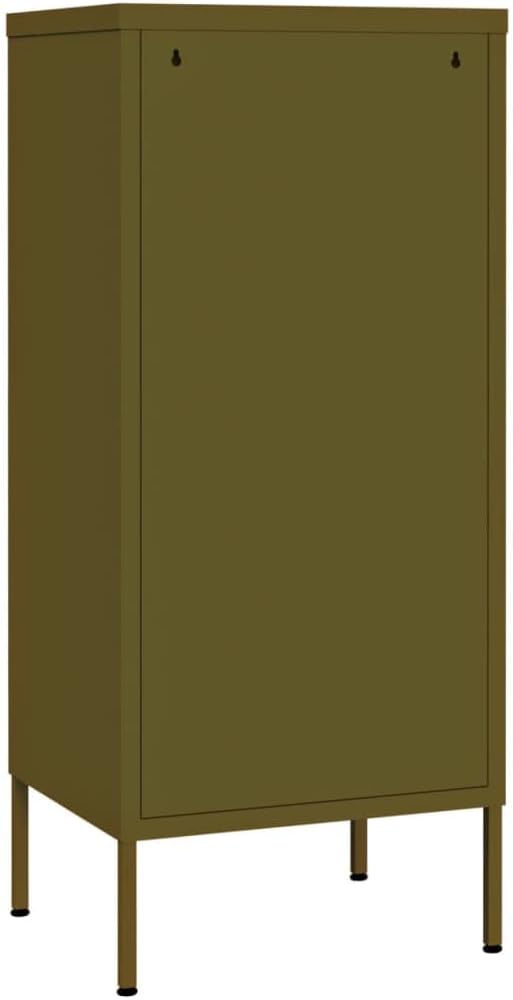 Olive Green Storage Cabinet with Adjustable Shelves, Durable Steel Construction for Modern Living Room and Bedroom Organization