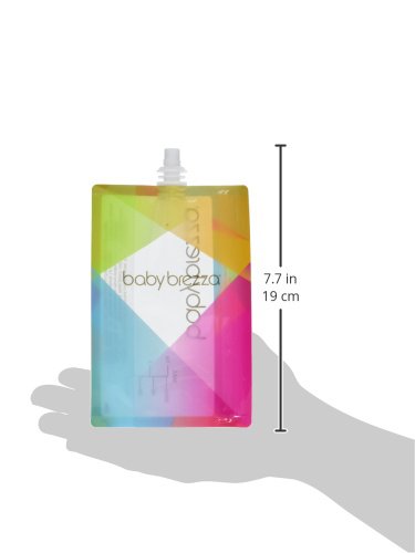 Baby Brezza Reusable Baby Food Storage Pouches,7oz - Make Organic Food Puree for Kids or Toddlers and Store in Refillable Squeeze Pouches,Bulk Set is Freezer Safe & Washable,10 Count (Pack of 2)