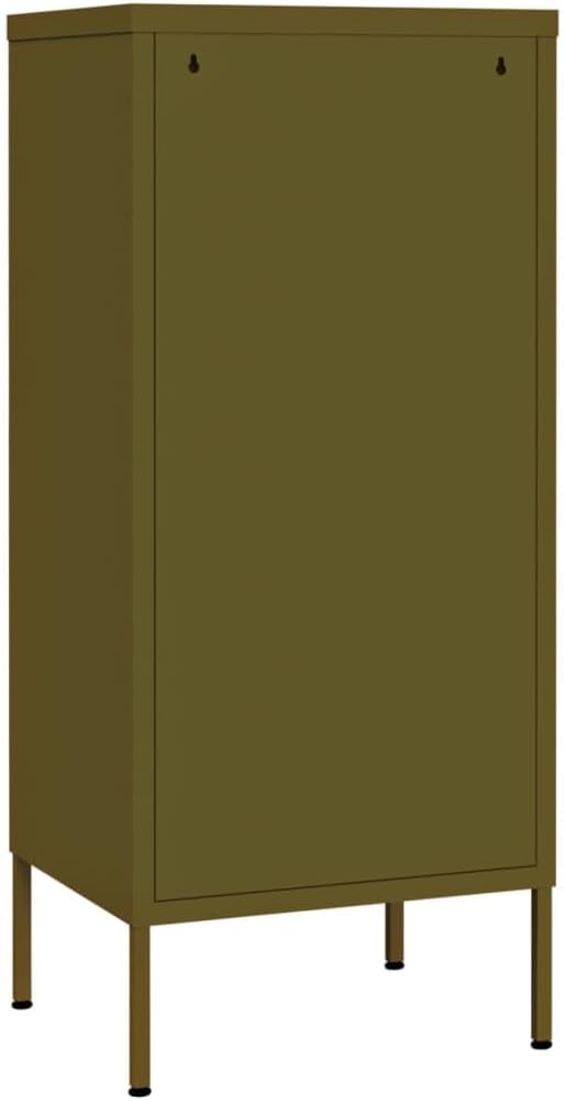 Olive Green Steel Medium Storage Cabinet with Adjustable Shelves and Durable Powder-Coated Construction for Living Room and Bedroom Organization