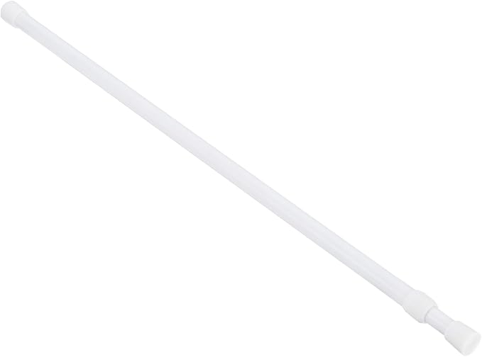 uxcell Tension Curtain Rod, Adjustable 20 to 35 inches, 0.51" Dia White Spring Tension Rod No Drilling Expandable Tension Rod for Doorway, Kitchen