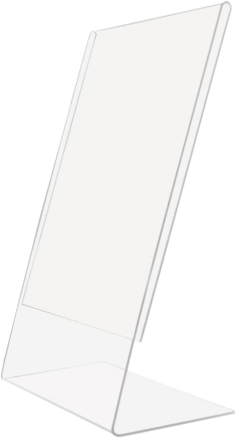 Source One 8.5 X 11 Inches Acrylic Slant Back Sign Holder Ad Frame, Clear Acrylic (SB-85X11)