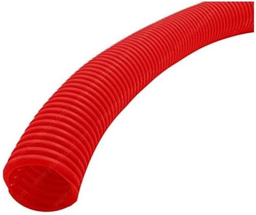 Electriduct Split Wire Loom Tubing Polyethylene Corrugated Flexible Conduit - 1.5" Nominal Size - 100 Feet - Red