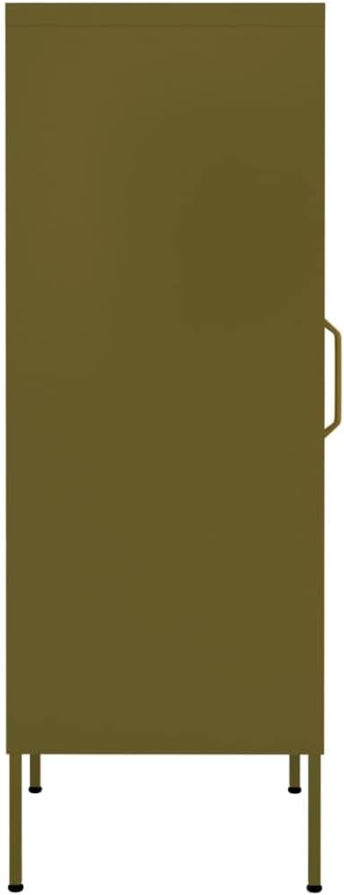 Olive Green Storage Cabinet with Adjustable Shelves, Durable Steel Construction for Modern Living Room and Bedroom Organization