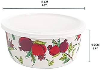 EMANUEL Set of 3 Melamine Food Storage Containers - Reusable Storage Lunch Boxes Plastic Lid - Unique Printed Designs (Pomegranates BMB-21A)