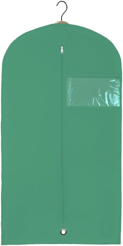 Kids Garment Bag for Hanging Clothes, Travel Garment Bag for Dresses, Dance Costumes & Suits, Breathable Clothes Cover for Baby Toddler Child, Green, 30" x 18"