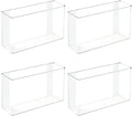 mDesign Plastic Adhesive Mount Storage Organizer Container for Kitchen or Pantry Wall Organization - Space Saving Holder for Sandwich Bags, Foil - 11" Wide - Ligne Collection - 4 Pack - Clear