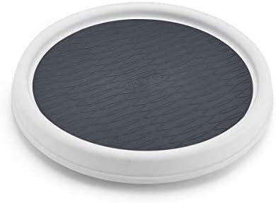 For Copco Non-Skid Pantry Cabinet Lazy Susan Turntable, 9-Inch, White/Gray