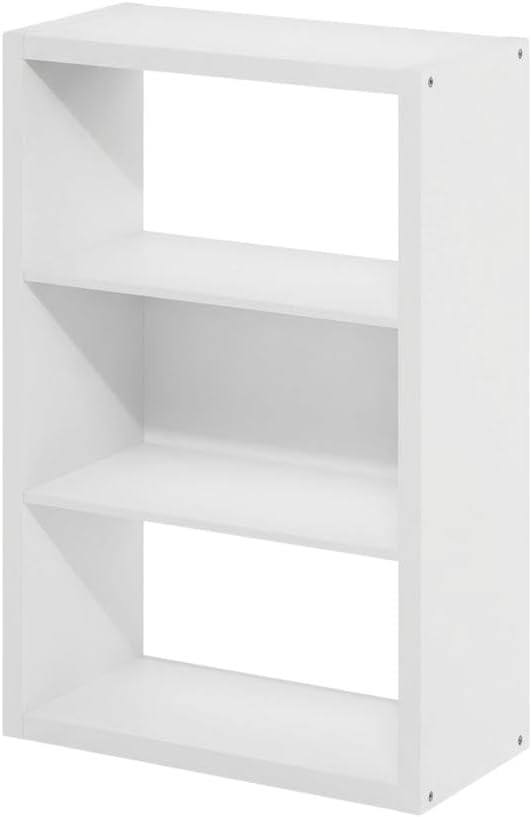 Furnifact White Bookcase with Modern Design, Sturdy Wood Construction, Stylish and Functional Storage Solution for Home Office or Living Room
